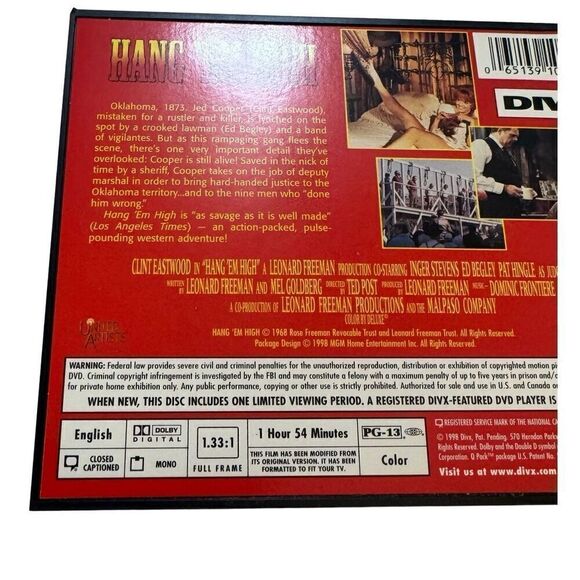 Clint Eastwood in Hang ‘Em High ( DIVX Disc, widescreen) Discontinued Format - Picture 3 of 6